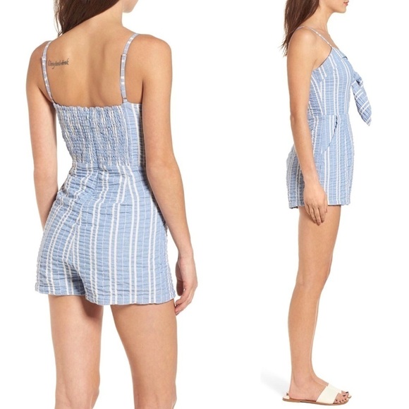 Lost + Wander Waves Stripe Tie Front Romper - Picture 5 of 14